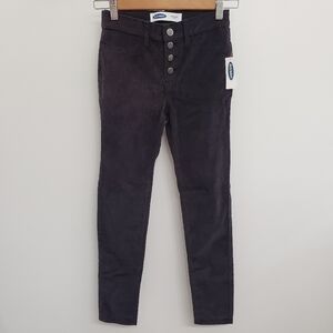 Old Navy Black Rockstar Corduroy Jeggings Girls Sz 10